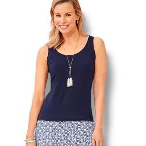NWT TALBOTS Pima Cotton Blend Tank - Plus 1X Indigo